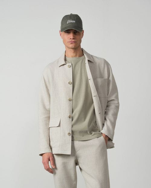 Sobrecamisa ETIEM en lino Arena - Imagen 6