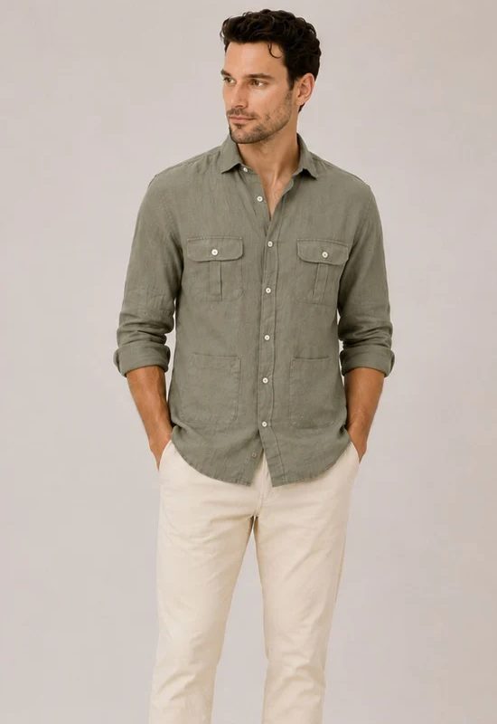 Camisa Lino Guayabera Khahi