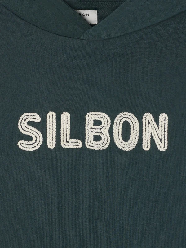 Sudadera SILBON capucha cuerda verde oscuro - Imagen 3