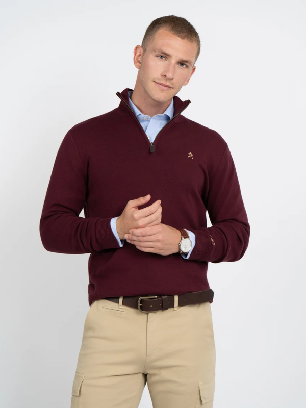 JERSEY ZIPPER RICH BURGUNDY
