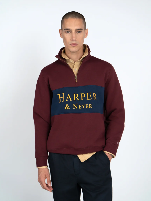 SUDADERA HALF ZIPPER MARYLAND RICH BURGUNDY