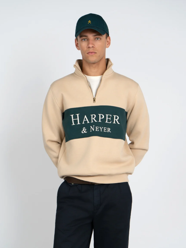 SUDADERA HALF ZIPPER MARYLAND GOLDEN SAND