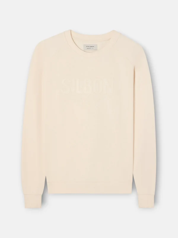 SUDADERA RANGLAN SILBON PATCH CREMA