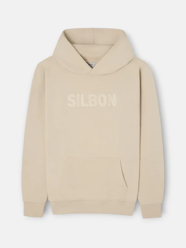 Sudadera SILBON capucha cuerda beige